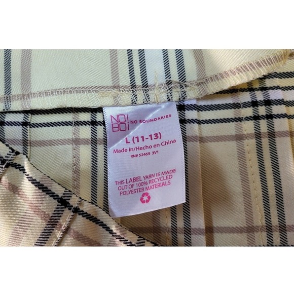 Y2k No Boundaries Plaid Pleated Mini Skirt Yellow Schoolgirl Style L (11-13) - Picture 4 of 6